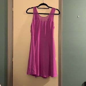 Bright pink/purple skater dress with sheer panel